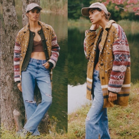 Anthro Pilcro Faux Fur Contrast Oversized Jacket - Picture 2 of 11